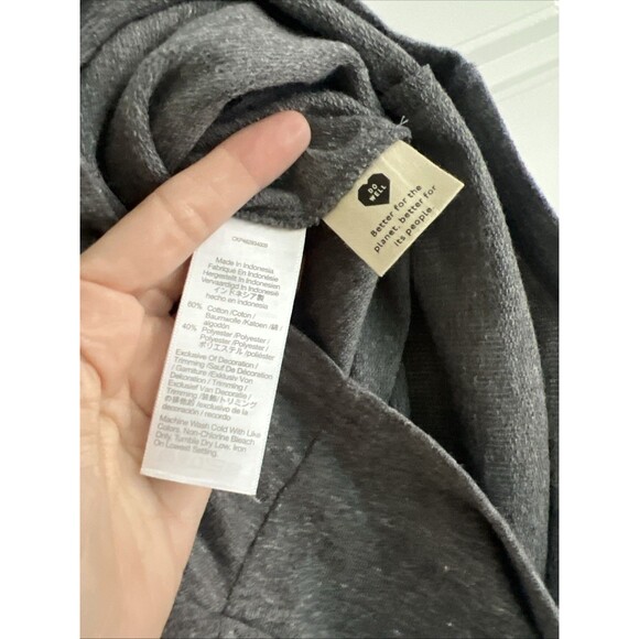 MADEWELL HEATHER GREY RIBBED TRIM AND PATCH POCKETS SKYTERRY ROMPER Sz XS - Picture 6 of 7